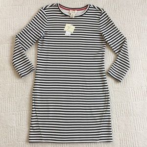 Andrea Jovine Black & White Stripe Long Sleeve Knit Dress